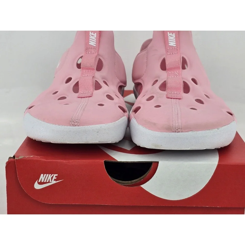 Nike Sunray Protect 4 Water Shoes Sandals sz 1 Youth Girl Pink/White Closed Toe